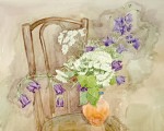 Цветы на стуле » Картина акварелью » Галерея